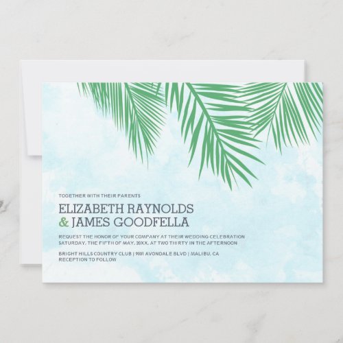 Elegant Palm Trees Wedding Invitations
