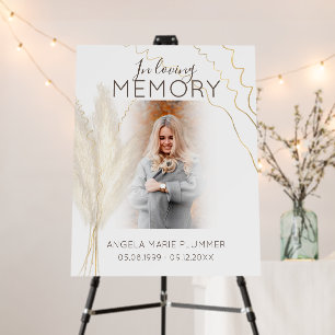 Elegant Pampas And Gold Boho   Photo Memorial Foam Board