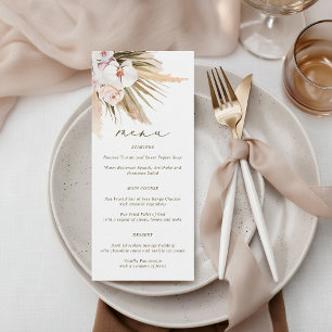 Elegant Pampas Grass Wedding Menu