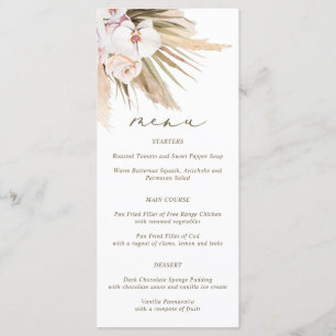 Elegant Pampas Grass Wedding Menu