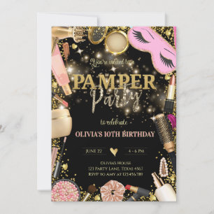Elegant Pamper Party Birthday Invitation