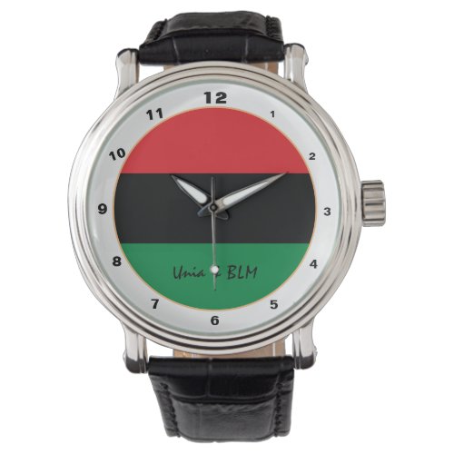 Elegant Pan African Unia Flag Symbol fashion Watch