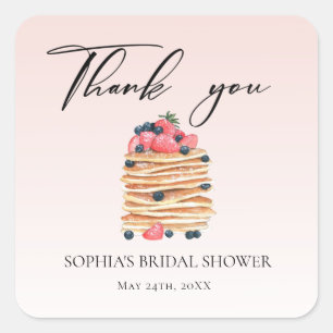 Elegant Pancakes Bridal Shower Thank you Square Sticker