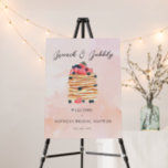 Elegant Pancakes Bridal Shower Welcome Sign<br><div class="desc">Get ready to Brunch and Bubbly with this elegant bridal shower welcome sign that has a hand-painted pancake stack and calligraphy style text. It is a perfect way to celebrate the bride to be for any brunch or pancake themed bridal shower.</div>