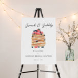 Elegant Pancakes Bridal Shower Welcome Sign<br><div class="desc">Get ready to Brunch and Bubbly with this elegant bridal shower welcome sign that has a hand-painted pancake stack and calligraphy style text. It is a perfect way to celebrate the bride to be for any brunch or pancake themed bridal shower.</div>