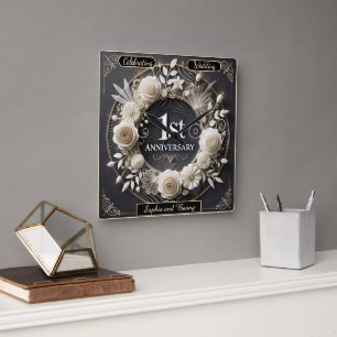 Elegant Paper Art for Anniversaries Square Wall Clock