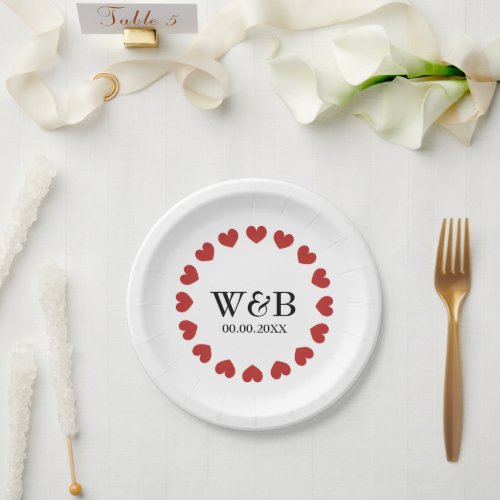 Elegant paper plates for romantic wedding party