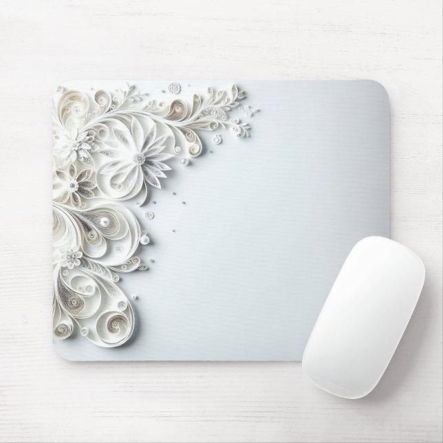 Elegant Paper Quilling Border Mouse Pad (With Mouse)