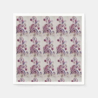Elegant Paper Quilling Floral Design Napkins