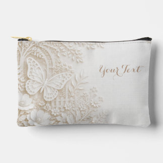 Elegant Papercut Butterfly with Floral Frame Accessory Pouch