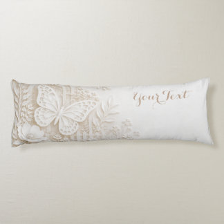 Elegant Papercut Butterfly with Floral Frame Body Pillow