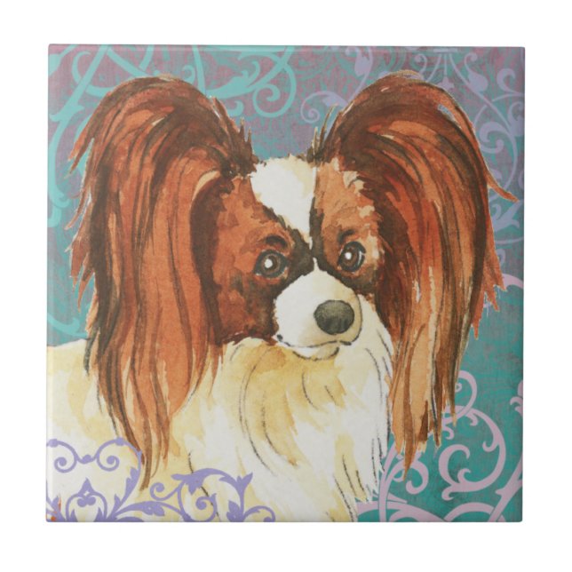 Elegant Papillon Ceramic Tile (Front)