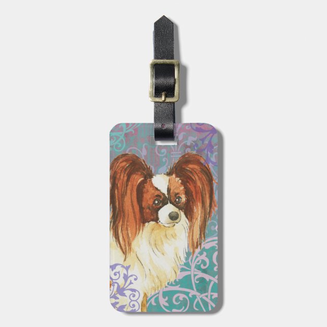 Elegant Papillon Luggage Tag (Front Vertical)
