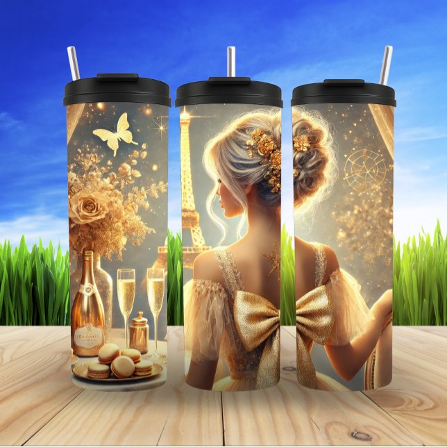 Elegant Paris Evening Celebration Scene Thermal Tumbler (Creator Uploaded)