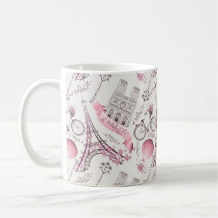 Elegant Paris France Fashion Sketch Coffee Mug