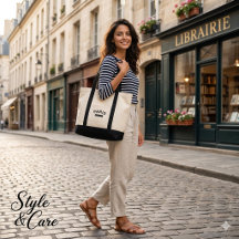 Elegant Paris France Mark Stylish Canvas Tote Bag