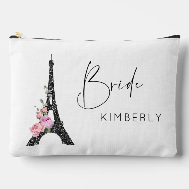 Elegant Paris theme Eiffel tower Bride makeup Accessory Pouch (Front)
