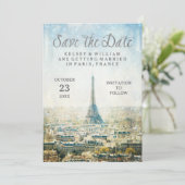 Elegant Paris View Eiffel Tower Save the Date (Standing Front)