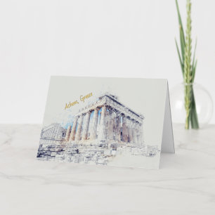 Elegant Parthenon Athens Greece Foil Greeting Card