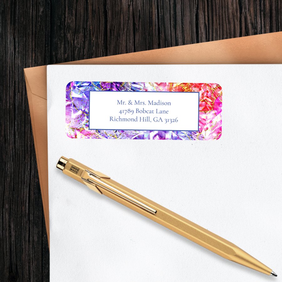Elegant Party Color Gemstone Return Address Labels