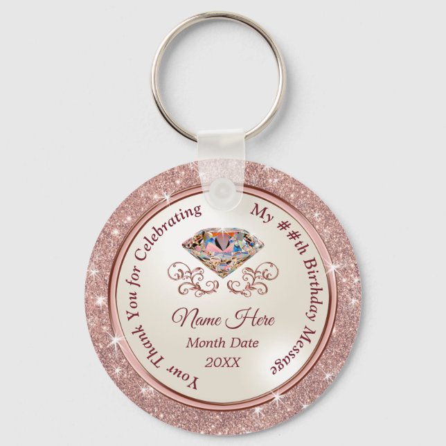 Elegant Party Favors for Adults, Birthday, Wedding Keychain (Front)