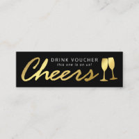 Elegant Party Free Drink Voucher | Black Gold