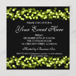 Elegant Party Invitation Green Hollywood Glam