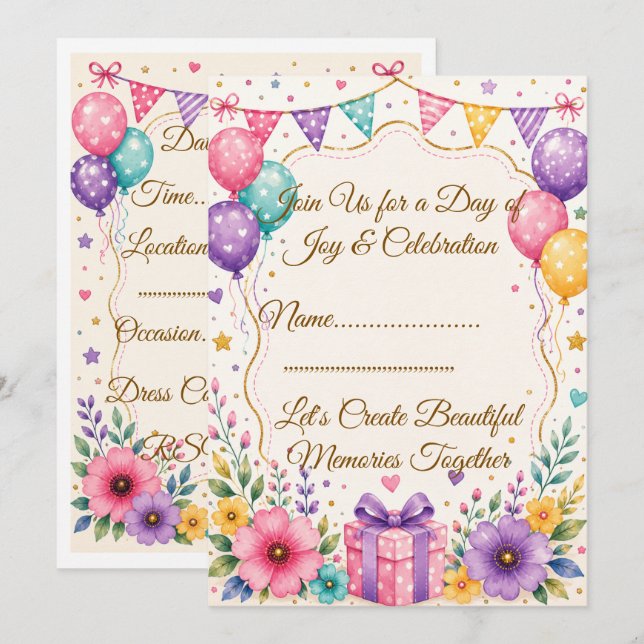 Elegant Party Invite Template (Front/Back)