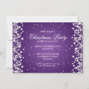 Elegant Party Sparkle Purple Invitation