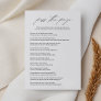 Elegant Pass the Prize Bridal Shower Game Card