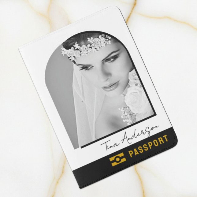 Elegant Passport Cover, Minimalist, Girls Passport Holder (Elegant Passport Cover / Wedding Arch Style)