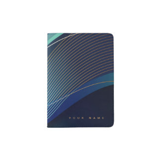 ELEGANT PASSPORT HOLDER BLUE AND GOLD
