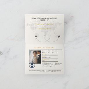 elegant passport wedding invitation