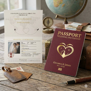 elegant passport wedding invitation