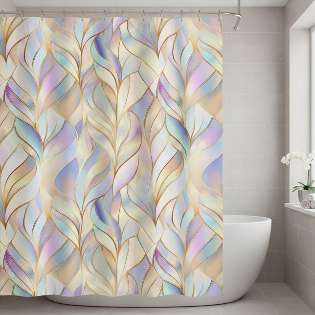 Elegant Pastel Abstract Shower Curtain (elegant iridescent abstract shower curtain)