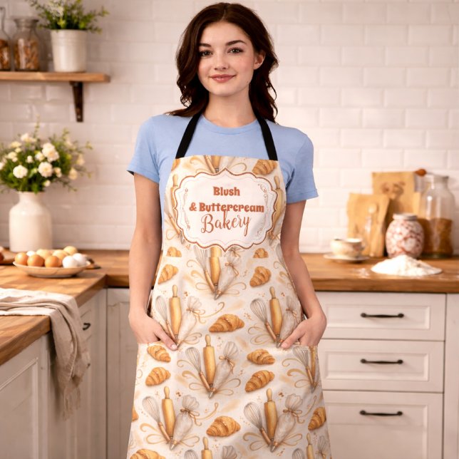 Elegant Pastel Bakery Branding Apron (Creator Uploaded)