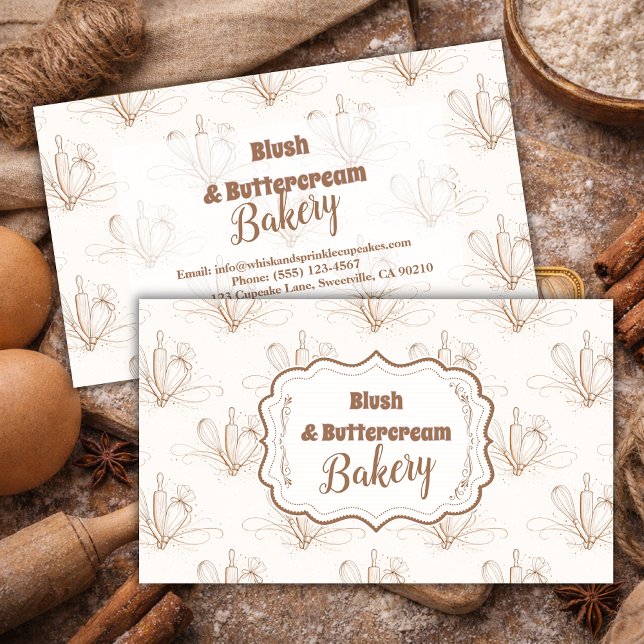 Elegant Pastel Bakery Branding Business Card (Creator Uploaded)
