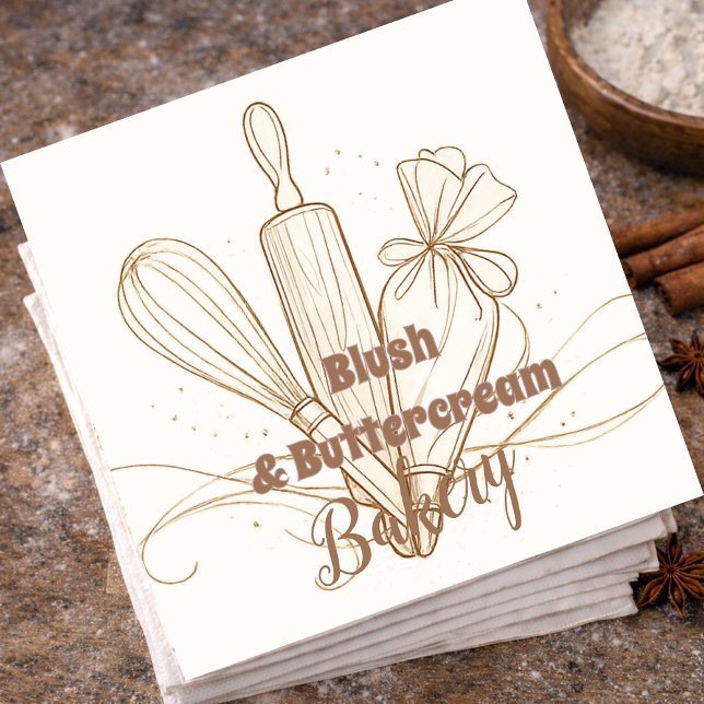 Elegant Pastel Bakery Branding Napkins (Creator Uploaded)