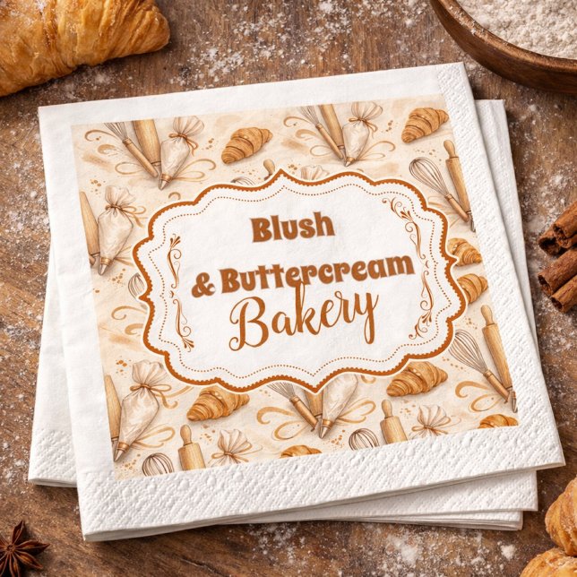 Elegant Pastel Bakery Branding Napkins (Creator Uploaded)