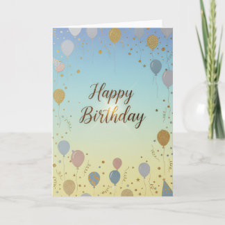 Elegant Pastel Balloons – Happy Birthday Card