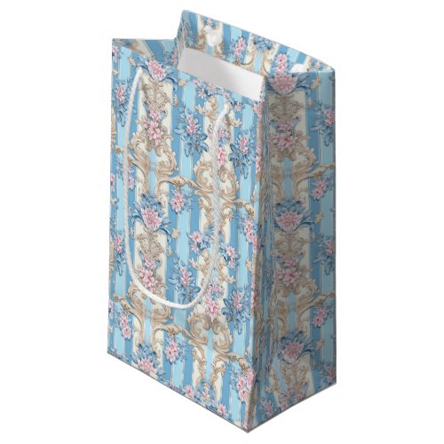 Elegant pastel baroque pattern small gift bag