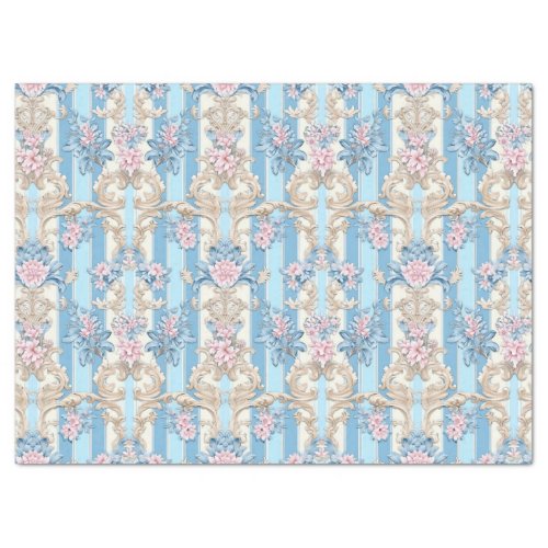 Elegant pastel baroque pattern tissue paper