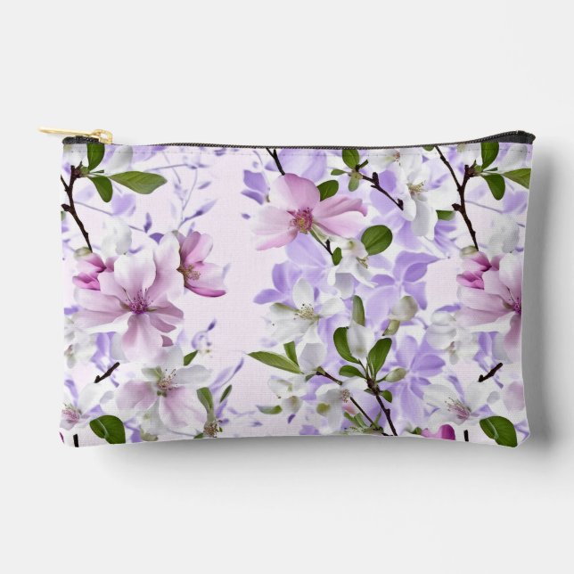 Elegant Pastel Blossom Accessory Pouch (Front)