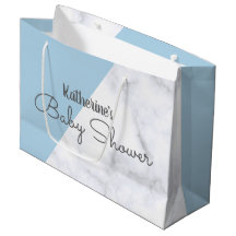 Elegant pastel blue and white marble baby shower