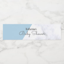 Elegant pastel blue and white marble baby shower