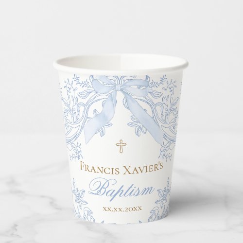 elegant pastel blue bow design Baptism