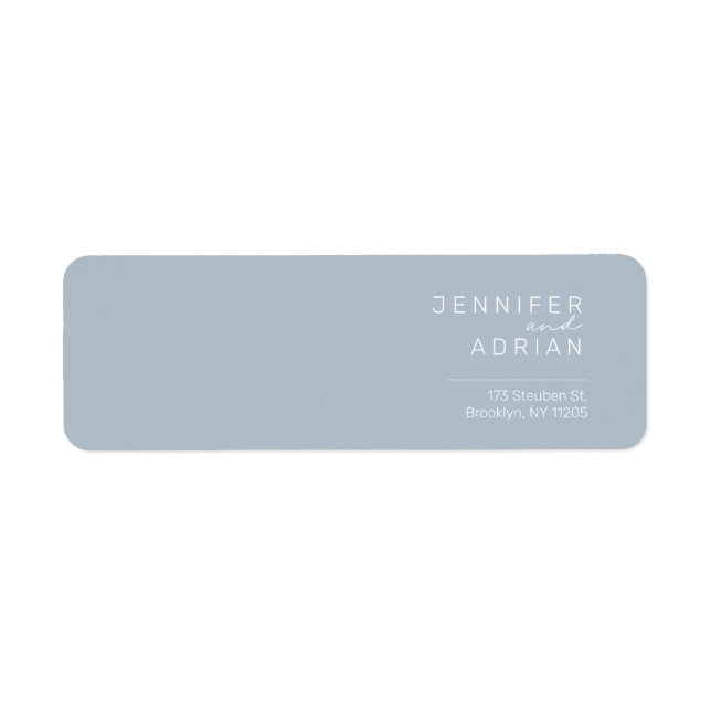 Elegant Pastel Blue Minimal ﻿Modern Return Address Label (Front)