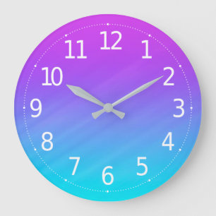 Elegant Pastel Blue & Purple Shades Wall Clock