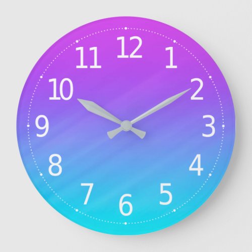 Elegant Pastel Blue  Purple Shades  Wall Clock
