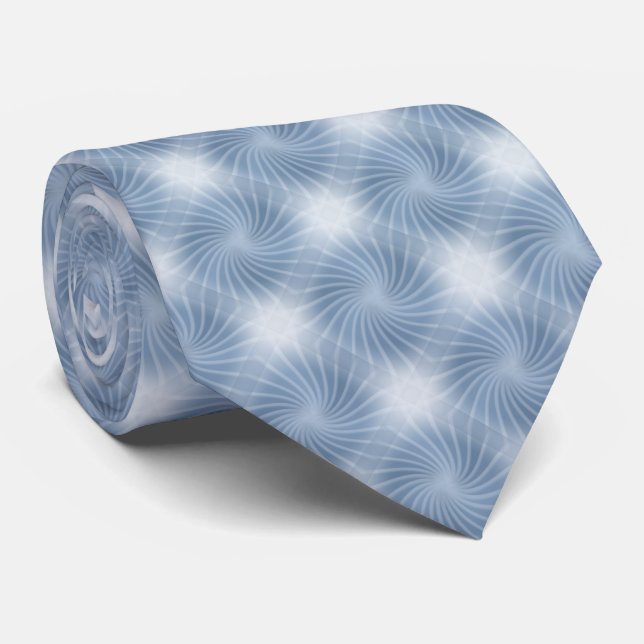 Elegant Pastel Blue - Unique Pattern Neck Tie (Rolled)
